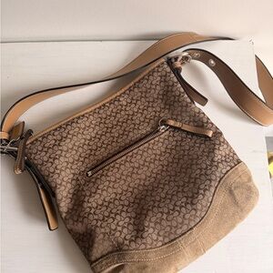 Coach Beige/Tan Signature Canvas Shoulder Bag